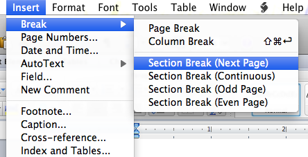 remove a page break in word 2011 for mac