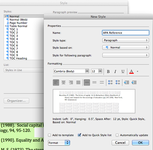 Format headings using list styles in word for mac